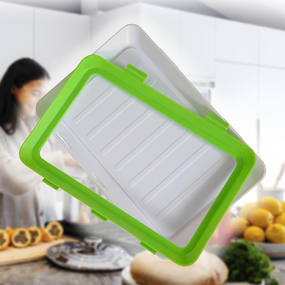 Conjunto de 3 bandejas empilháveis com tampas flexíveis herméticas | Reutilizáveis para manter os alimentos frescos