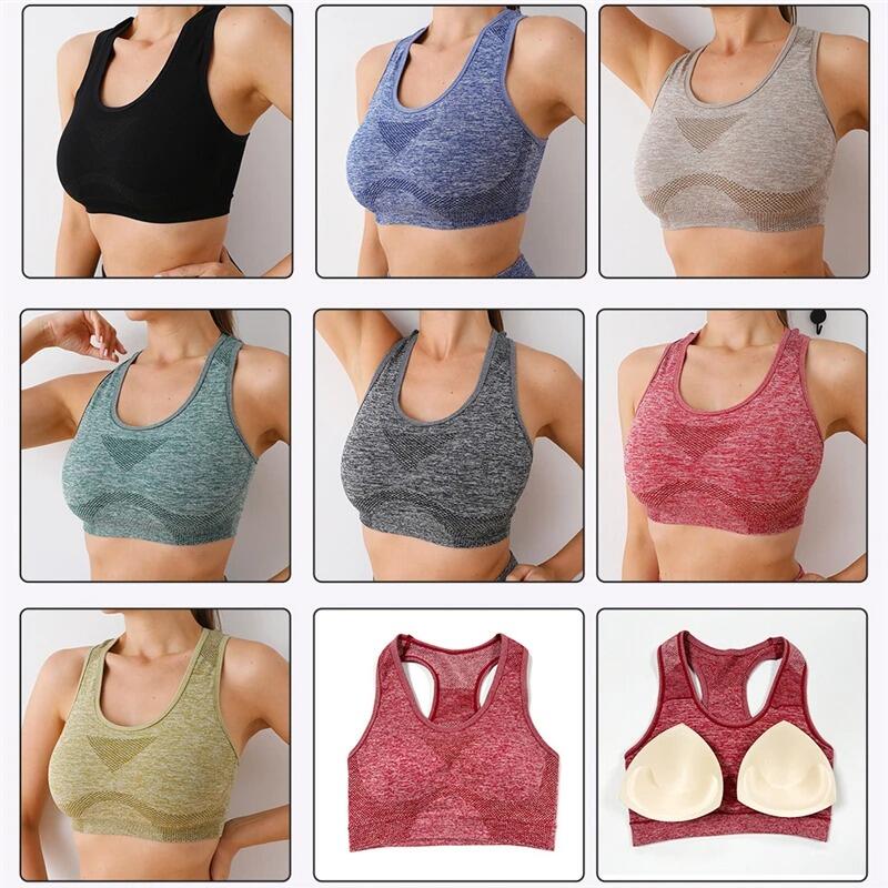 Conjunto desportivo feminino de duas peças com efeito push-up preto