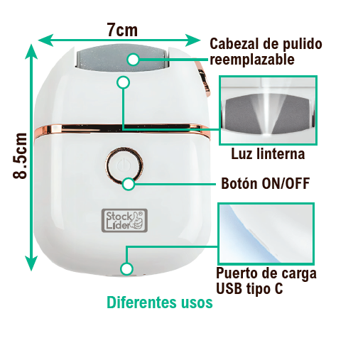 Lima eléctrica de pedicure