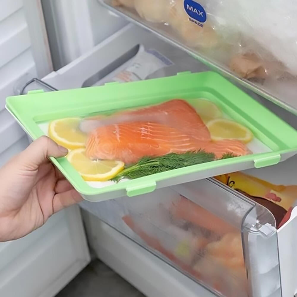Conjunto de 3 bandejas empilháveis com tampas flexíveis herméticas | Reutilizáveis para manter os alimentos frescos