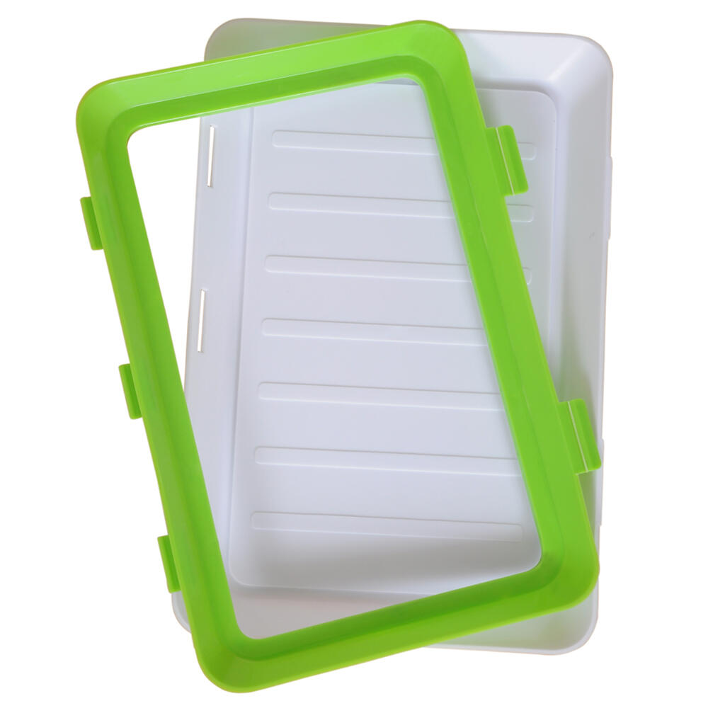 Conjunto de 3 bandejas empilháveis com tampas flexíveis herméticas | Reutilizáveis para manter os alimentos frescos